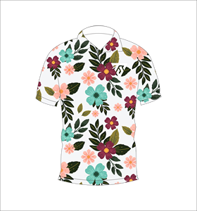 Camiseta Polo Personalizada con Estampado Floral Blanco, Manga Corta, Transpirable, Informal, Uniforme de Golf para Hombre y Mujer - Product Image 1