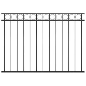 Panel de Cerca de Acero Negro de 5.6 pies x 3.9 pies para Cercas y Portones Exteriores - Product Image 1