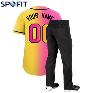 Ensemble d'uniformes de baseball personnalisés de haute qualité, respirant, 100 % polyester, maillot de baseball imprimé, conception OEM, unisexe adulte, faible MOQ - Product Image 2