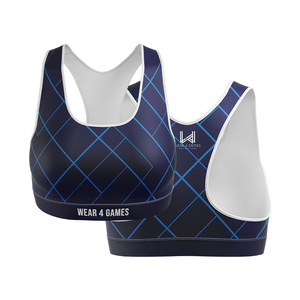 Sujetador deportivo halter de soporte medio de alta calidad para mujer, para yoga y gimnasio, sin costuras, acolchado, espalda cruzada, talla grande, transpirable - Product Image 1