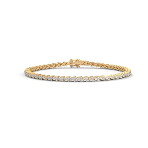 Pulsera de tenis con diamantes en forma de pera con engaste en V: Resalta el engaste específico y la forma de pera de los grupos de diamantes. - Product Image 1