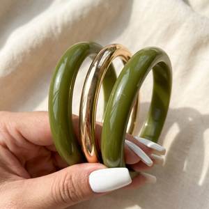 Elegante Brazalete de Resina Hecho a Mano con Patrón de Olas del Océano, Joyería de Moda para Mujer - Product Image 6