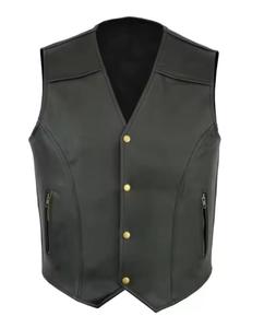 Gilet en cuir slim de haute qualité pour homme, respirant, réversible, col rond, fermeture éclair, HIGH STREET, imperméable - Product Image 1
