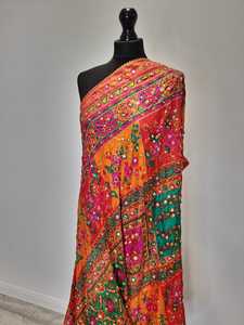 <b>Wedding</b> Wear Mirror <b>Shawls</b> Fashion Scarves & Hijabs Elegant Traditional Embroidery Festive Party Wear Women Wholesale Clothing - Product Image 2
