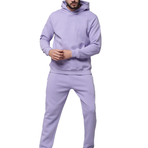 Conjunto Deportivo de 2 Piezas para Hombre, Talla Grande, con Capucha, Grueso, 100% Algodón, Felpa, para Invierno - Product Image 1
