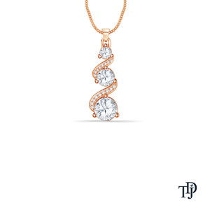 Colgante de oro de 14K con diamante cultivado en laboratorio estilo espiral, corte brillante, piedra central, fabricante mayorista y minorista OEM - Product Image 2