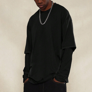 Camiseta estilo Y2K con logo personalizado, camiseta holgada, 100% algodón, corte cuadrado, doble capa, manga corta, secado rápido, camisetas para hombre - Product Image 4