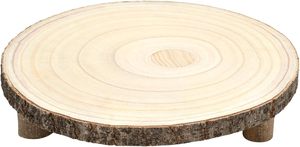 Base de Madera para Pastel con Patas - Bandeja de Madera de 10-11 Pulgadas para Servir en Bodas, Fiestas y Exhibiciones Elegantes de Postres - Product Image 4