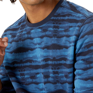 Sweat-shirt à col rond tie-dye pour homme de qualité supérieure, coupe classique, rayé, en coton tricoté, décontracté, manches longues, respirant, pour l'automne - Product Image 5