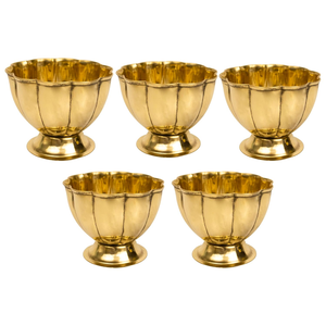 Handcrafted Polished Brass Serving Bowl <b>Set</b> Modern Design Durable Lightweight Dishwasher <b>Microwave</b> Freezer Safe Bowl <b>Set</b> of 5 - Product Image 1