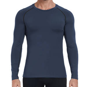 Camiseta Deportiva de Compresión para Hombre, Manga Larga, Transpirable, de Secado Rápido, con Soporte Muscular, para Entrenamiento, OEM, ODM, Logotipo Personalizado, Venta al Por Mayor - Product Image 1