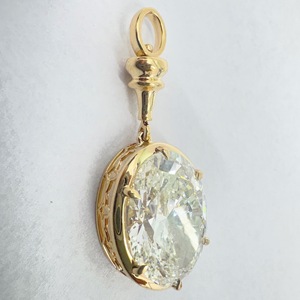 Colgante de Diamante Cultivado en Laboratorio con Certificación IGI, Corte Ovalado de 10 Quilates, Oro Sólido de 8K, Filigrana Antigua, Solitario, Acabado Pulido - Product Image 5