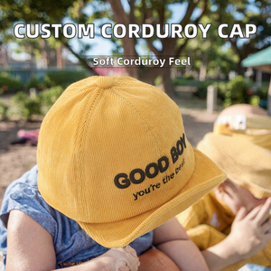 Casquettes de baseball en velours côtelé personnalisées SELF INDUSTRY, brodées sur mesure, unisexe, 7 panneaux, 100 % coton, décontractées, vente en gros - Product Image 3