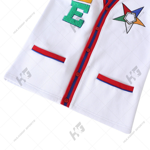 Cárdigan de Forro Polar Personalizado de la Orden de la Estrella del Este (OES) - Suéter Universitario Unisex Casual con Bordado de Chenilla y Logotipo Frontal - Product Image 2