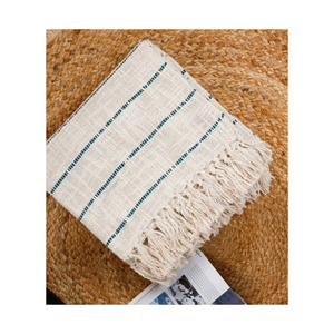 Warm Blankets Striped Cotton Linen <b>Throw</b> Blanket Rectangular Nordic Style With Fringe Edge All Season Home Use Breathable Woven - Product Image 6