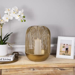 Golden <b>Lantern</b> <b>Candle</b> <b>Holder</b> Heat Resistant Home Decoration - Product Image 1