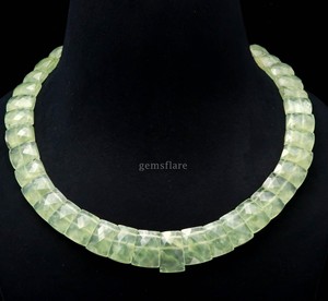Unique Prehnite Gemstone Beaded <b>Necklace</b> For Women Handmade Healing Crystal Choker <b>Necklace</b> <b>Statement</b> Jewelry Elegant Gemstone - Product Image 1