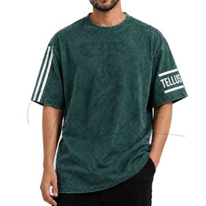 T-shirt pour homme de qualité supérieure en coton délavé à l'acide, coupe ample, style vintage, personnalisé - Product Image 2