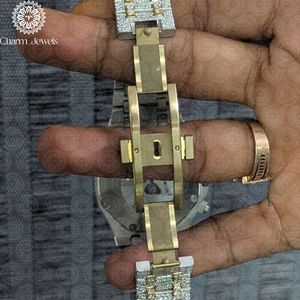 Montre de luxe pour homme Charm Jewels avec diamants, boîtier carré de 40 mm, mouvement mécanique analogique, chronographe, résistance à l'eau 10 bars, date automatique - Product Image 4