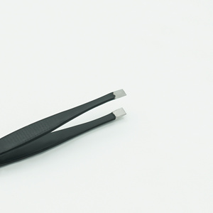 Black Slanted Tip Stainless Steel Eyebrow Tweezers <b>Precision</b> Facial Grooming Hair Plucking <b>Tool</b> - Product Image 2