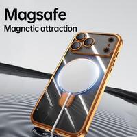 Coque de téléphone en TPU souple électroplaqué transparente avec anneau magnétique et béquille pour iPhone 17 Pro Max avec protection d'objectif d'appareil photo