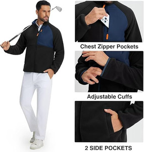 Softshell <b>jacket</b> <b>Men's</b> <b>jacket</b> Premium <b>Men</b>’s Black Polar Fleece <b>Jacket</b> featuring Navy Blue Contrast Utility Chest Pocket and Bold - Product Image 5