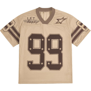 Camiseta de Fútbol Personalizada con Malla, Cuello en V, Manga Corta, Número 99, Estampado Tackle Twill, Transpirable, para Hombre Adulto - Product Image 3