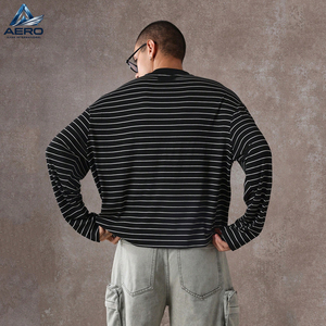Regular Fit <b>Long</b> <b>Sleeve</b> Striped T-Shirt Casual Streetwear Classic Tee Autumn Winter Everyday Loungewear <b>Top</b> Full <b>Sleeve</b> Shirt - Product Image 2