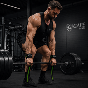 Sangles de levage GAPE SPORTS en nylon noir et vert, antidérapantes, fermeture Velcro, entraînement de force, unisexe, prix de gros, OEM personnalisé - Product Image 2