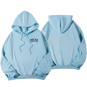 Sweat à capuche de sport pour homme, performance hivernale |   Pull en molleton athlétique bleu ciel avec imprimé |   Casual Oversized 100% Polyester - Product Image 1