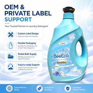 Détergent à lessive liquide professionnel BeeEco Sunshine 5 kg x 4, vente en gros, écologique, biodégradable, non parfumé, 30%-50% actif - Product Image 3