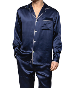 Pijamas de Satén para Hombre, Ropa de Dormir de Seda, Primavera y Otoño, Manga Larga, Dos Piezas, HECHO POR BS - Product Image 2