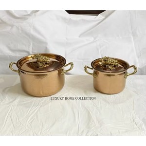 Hot Selling High Grade Gold Plated Hammered Texture Superior Quality Stainless Steel Round Shape Luxury Ruffoni Casseroles - Product Image 6