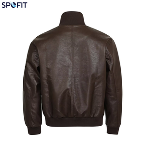 American Retro <b>High</b>-End Biker Style PU <b>Leather</b> Stand Collar Jacket Men's Thickened <b>Leather</b> Solid Loose Fit Design Winter <b>Tops</b> - Product Image 5