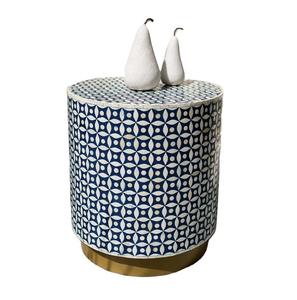 Mesa de Cajones con Incrustaciones de Hueso de ILAHI, Diseño Moderno con Detalles de Ágata, Almacenamiento de Tres Niveles, Mueble Portátil para el Hogar - Product Image 4