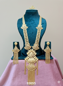 MOLL JEWELLERS Maharashtra Ensemble de bijoux de mariage et de fiançailles classiques et tendance pour femmes, plaqué or 24 carats, alliage, zircon, collier - Product Image 6