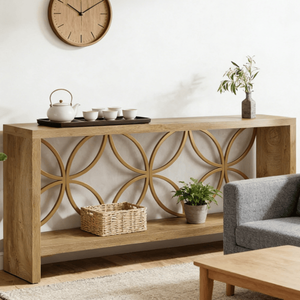 Consolle Lunga in Legno Massello Contemporanea per Casa, Appartamento e Hotel - Product Image 1
