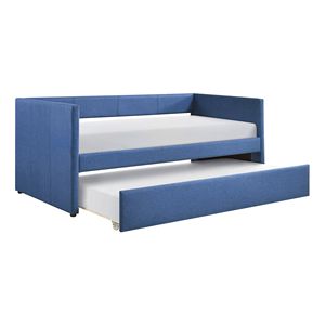 Mobili per la casa moderna 1pc Daybed con Trundle blu tessuto tappezzeria legno telaio letti categoria di prodotto - Product Image 5