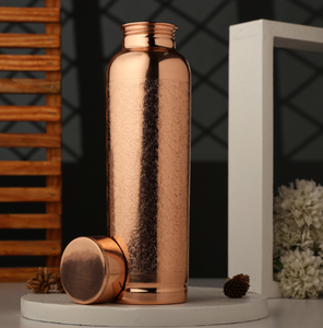 Copper Water <b>Bottle</b> Hammered Finish Portable Drinkware with Lid <b>Vintage</b> Style Travel Use - Product Image 5