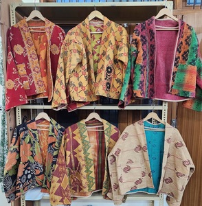 Floral Printed Quilted <b>Jacket</b> Women's <b>Mandarin</b> <b>Collar</b> Full Sleeve Cotton Spring Coat Regular Length Single Button Design - Product Image 6