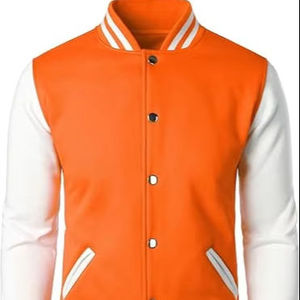 2025 New Best Quality Plain Dyed Waterproof <b>Fleece</b> <b>Lined</b> Winter Varsity <b>Jacket</b> for Men and Fashion Women Clothes High Quality - Product Image 1