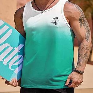 Camiseta sin Mangas para Hombre, Color Sólido, Ropa Deportiva, Personalizable, para Fitness, Venta al Por Mayor - Product Image 4