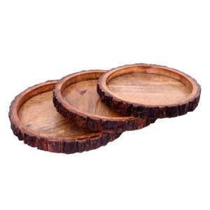 Cuenco Decorativo de Madera Natural con Diseño de Patrón Sólido para Exhibición como Centro de Mesa - Product Image 1