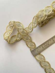 Cinta de Encaje Metálico 100% Poliéster con Bordado, Diseño Único, para Vestidos de Novia, Saris, Accesorios de Moda Suaves - Product Image 4