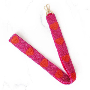 Correa de bolso con cuentas de colores personalizables, hecha a mano, con diseño de estrellas elegantes en colores granate y blanco. - Product Image 6