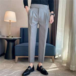 Nuevos Pantalones de Vestir a Rayas para Hombre, Corte Slim Fit, Formales de Negocios, Casuales de Oficina, Diseño Elegante y Moderno, OEM ODM - Product Image 2