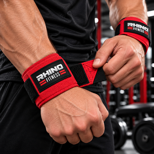 สายรัดข้อมือผ้าฝ้าย RHINO FITNESS แบบตีนตุ๊กแก สำหรับมือซ้าย สายรัดพยุงข้อมือสำหรับยกน้ำหนัก - Product Image 2
