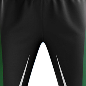 Pantalon de survêtement pour homme noir, vert et blanc à rayures latérales, taille élastique, décontracté, respirant, en polyester tricoté, idéal pour l'automne - Product Image 2