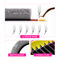 Extensions de cils pré-faites en forme de U, naturelles, douces, faites à la main, en gros, plateaux d'extensions de cils parallèles, marque privée, 0,07, sans cruauté