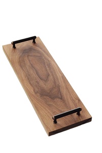 Bandeja DE SERVICIO DE MADERA marrón rectangular moderna mango de Metal de calidad accesorio de cocina decorativo al por mayor para Cupcakes mantel - Product Image 1